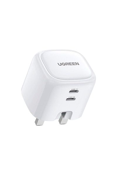 Ugreen Wall Charger Nexode GaN 2 USB-C Ports 45W - White