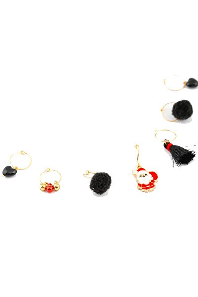 New Obsessions Yılbaşı Figür Uçlu Lisbon Saç Küpesi Seti 8'li Paket