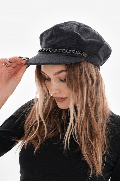 Ritagarcia Women's Anthracite Chain Stamp Painter Hat