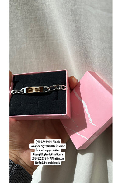 Çelik Göz Baskılı Sevgili Bilekliği - En Güzel Hediye