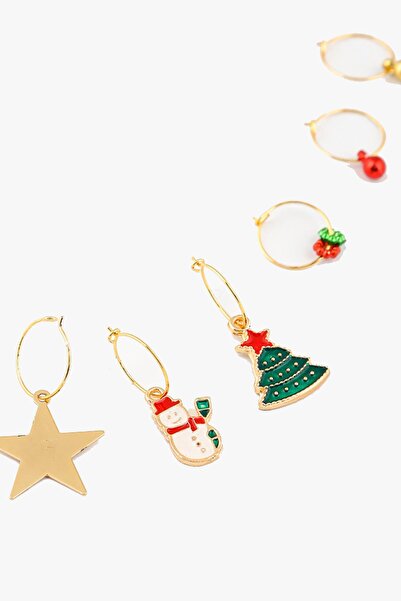 New Obsessions New Year's Figure Tip Lisbon Hair Earrings Set 8 Pack