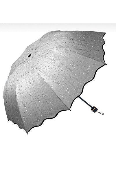 LEIDORY Rüzgara Dayanıklı Yağmur Damlası Desenli Şemsiye
