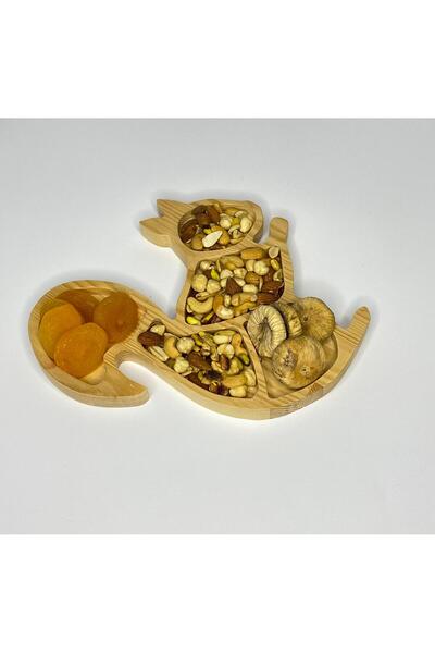 Geef Wood Art Sincap Modeli Doğal Ahşap - Sunumluk - Kahvaltılık Lüks Sunum T...
