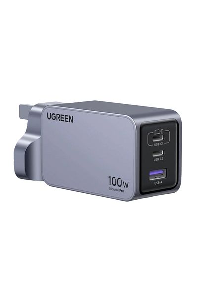 Ugreen Nexode Pro Wall Charger 2 USB-C Ports and USB Port 100W - Gray