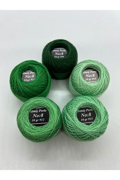 ALMİŞ Alış Perle Etamin-Cross Stitch 5'Li̇ Thread Set (10 Gr-No:8)