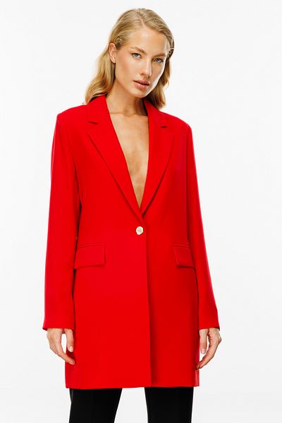 Ekol Red Cover Pocket Single Button Women's Jacket - 1017