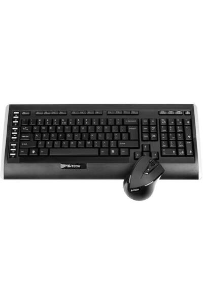 Genel Markalar 9300F Kablosuz Q Trk V-Track Mouse Siyah Multimedya Klavye - Mouse Set