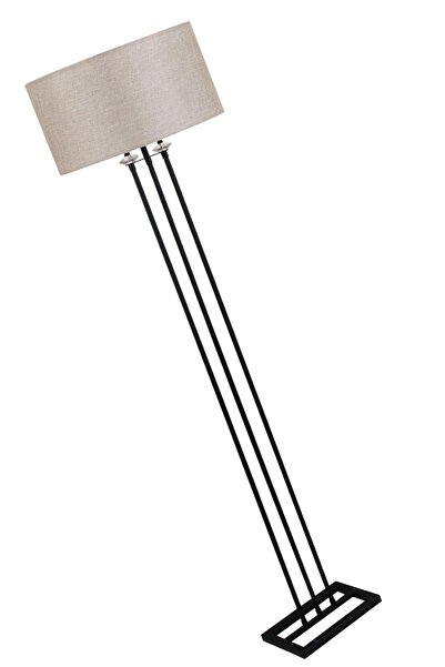 Taşcan Aydınlatma Lona Siyah Taşlı Lambader Açık Kahve Silindir Şapka Oturma Odası Salon Lambader