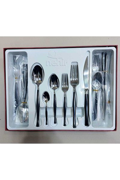 Nehir Elegant Premium Mother of Pearl Coated 36-Piece Colorful 6-Person Fork Spoon Set