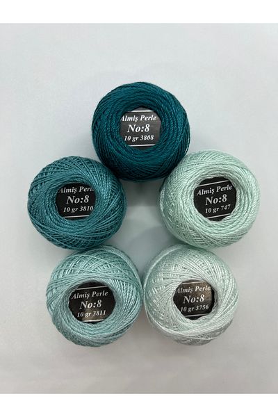 ALMİŞ Alış Perle Etamin-Cross Stitch 5'Li̇ Thread Set (10 Gr-No:8)