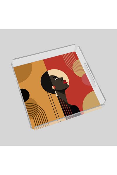 End Design Studio Afro Artistry 35X35 Plexiglass Tray