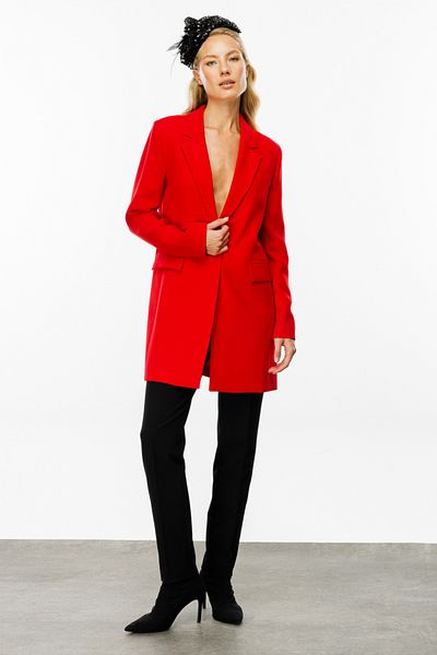 Ekol Red Cover Pocket Single Button Women's Jacket - 1017