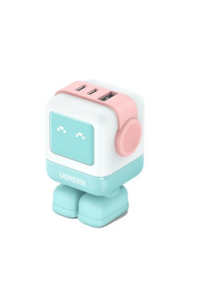 Ugreen Nexode GaN Robot Wall Charge 2 USB-C Port and USB Port 65W - Pink Blue