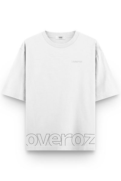Overoz Μπλουζάκι Unisex Overoz Printed White Oversize - 1285