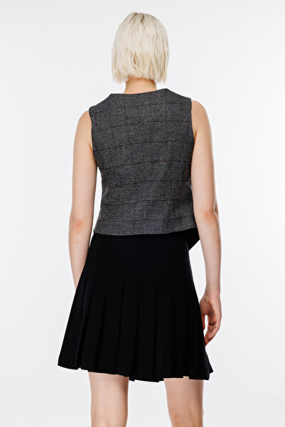 Ekol Ekoseli Çizgi Cep Yelek 1083-24K