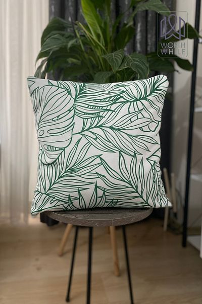 WorthWhile Minimalist Throw Pillow Cover 43X43 cm – Natural and Modern Design