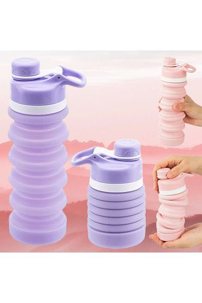 artizanmutfak Leak Proof Foldable Portable Silicone Water Bottle |   Silicone Foldable Water Bottle 550 ml