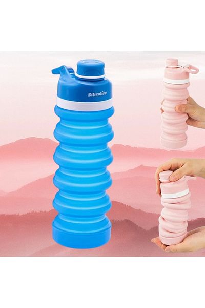 artizanmutfak Leak Proof Foldable Portable Silicone Water Bottle |   Silicone Foldable Water Bottle 550 ml