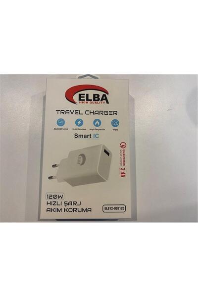 ELBA Elb12 Elb- Usb120 120w 3.4a Hızlı Şarj Akım Koruma Isıya Dayanıklı Ev Şarj Kafa