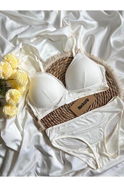 blackstrip Velvet Embrace Dekolte Sütyen - Bralet ve Külot Seti