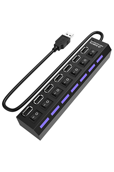 BK Teknoloji 7 Port USB 2.0 Anahtarlı ve Led Göstergeli Çoklayıcı Hub