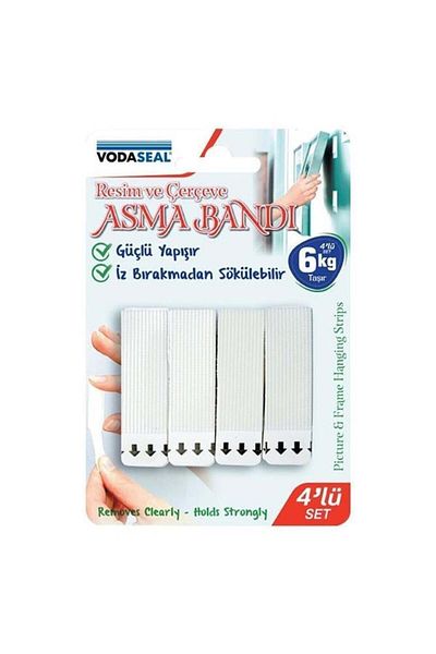 Vodaseal 4-Piece Picture Frame Hanging Tape - 6kg Does Not Leave Overmarks
