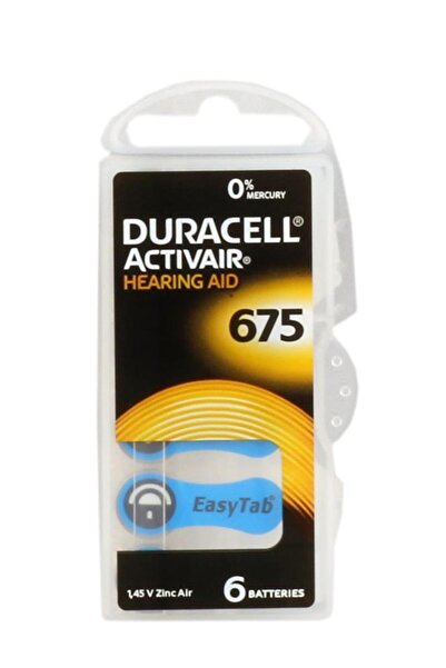 Duracell 675 Numara Düğme Kulaklık Pili Işitme Cihazı Için 6'lı Paket
