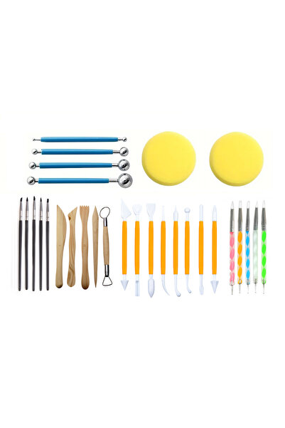 hobi market art Seramik Heykel Polimer Kil Şekilendirme Modelaj Detay Seti 29 Parça