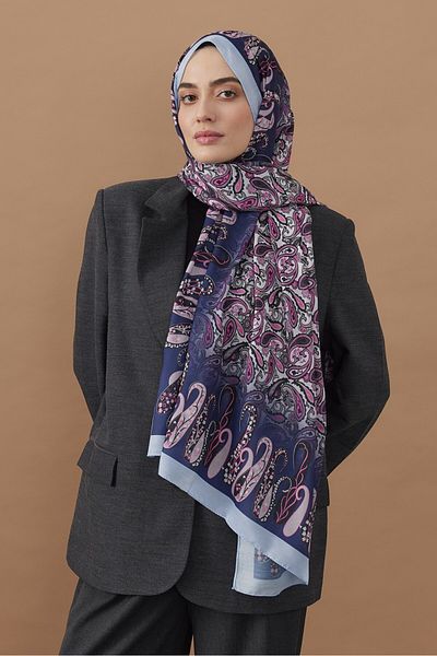 Modakaşmir Βαμβακερό σάλι Paisley Flower Pattern