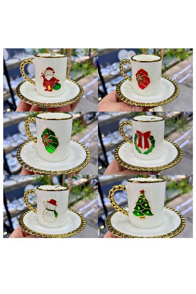 Doğudeko New Year - Lux Porcelain 2-Piece Cup Set, Leone