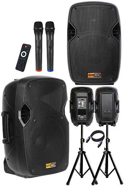Hepa-Merz Hepa Merz HS-1700-PAK Taşınabilir Portatif Ses Sistemi Seti 15 İnç ...