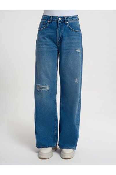 Loft Long Wide Leg Regular Fit Women's Trousers