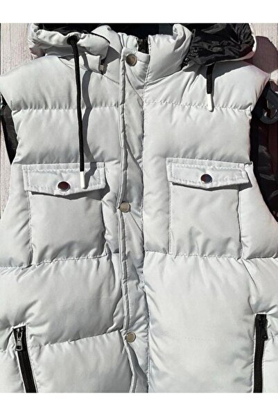 Zekids Children's Hooded Pocket Detailed Inflatable Thick Vest