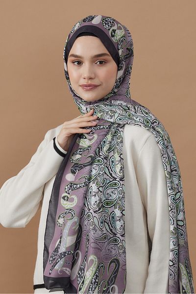 Modakaşmir Şal din bumbac cu model de flori cachetelerie