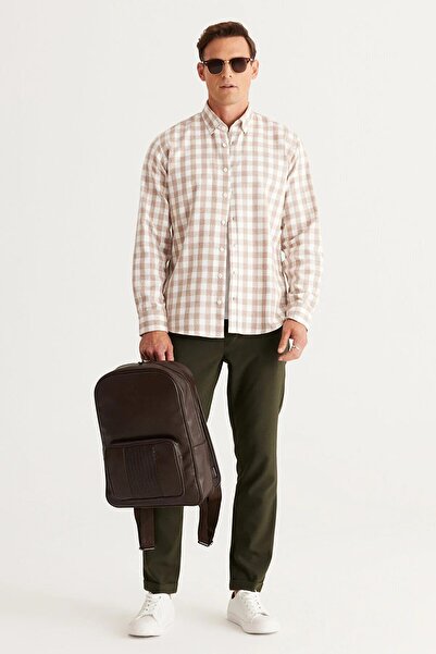 Altınyıldız Classics Men's Comfort Fit Relaxed Cut Buttoned Collar Flannel Lumberjack Shirt 4a2024100003