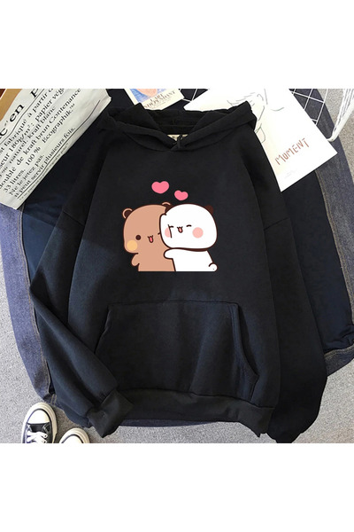 Marco Fresco Cartoon Panda Bubu and Dudu Women Plus Size Hoodie Ak Kawaii Har...