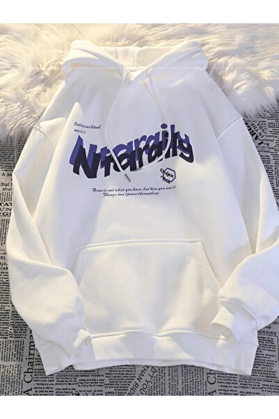 Drippy تي شيرت رجالي بغطاء للرأس كبير الحجم مطبوع عليه حروف قوطية - هودي عصري...