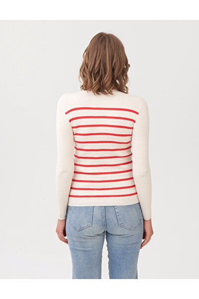 Marks & Spencer Yuvarlak Yaka Çizgili Kazak