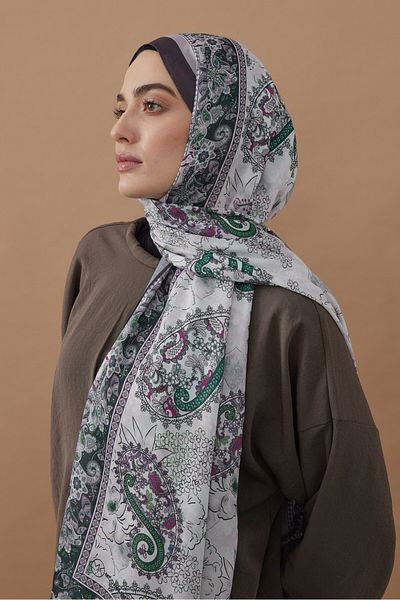 Modakaşmir Damask Pattern Cotton Shawl