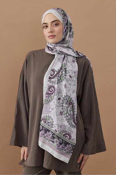Modakaşmir Damask Pattern Cotton Shawl