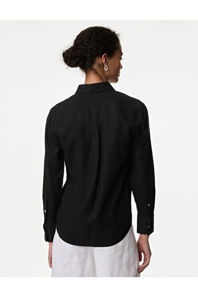 Marks & Spencer Regular Fit Uzun Kollu Keten Gömlek