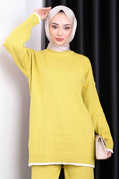 İmajButik Oil Green Pants Knitwear Set