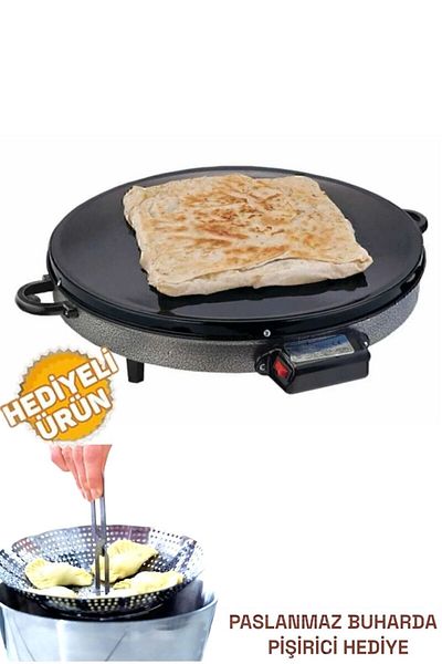 ViATOM Large Size Thermostat Katmer Pancake Sheet - Steaming Vegetable Boiling Gift