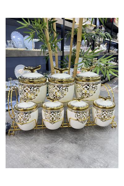 Doğudeko 7-Piece Luxury Porcelain Spice Set - Lavinia