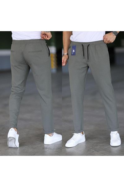 Mero Life Ανδρικό παντελόνι Jogger Lycra Slim Fit Χαλαρή Εφαρμογή με δεμένη μέση στο πλάι