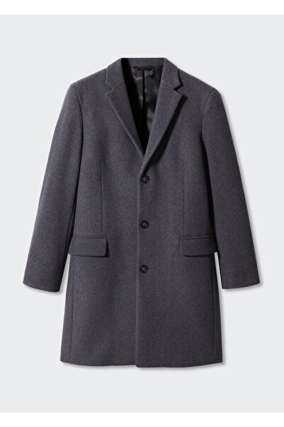 MANGO Man Μακρύ παλτό από ανακυκλωμένο μαλλί