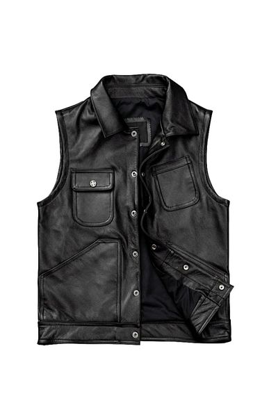 NYC GİYİM TEKSTİL Biker style Genuine lambskin vest