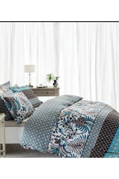 Karaca Home Pamuk Saten Merlot Mavi Çift Kişilik Nevresim Takımı