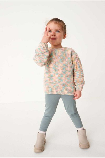 Next Baby Colorful Sweater and Ribbed Baby Leggings - Bottom and Top Set