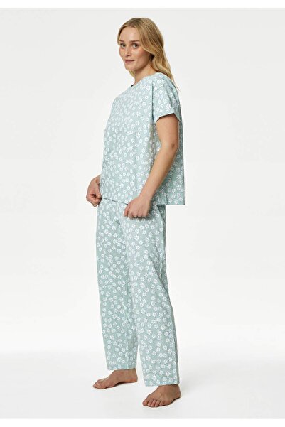 Marks & Spencer Saf Pamuklu Kısa Kollu Pijama Takımı